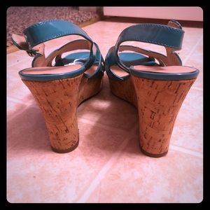 Franco Sarto Teal Summer Wedges size 8.5